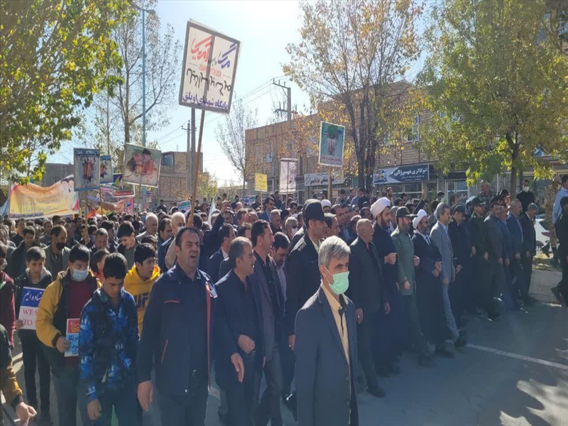 راهپیمایی یوم‌الله ۱۳ آبان و فریاد استکبار ستیزی مردم ورزقان
