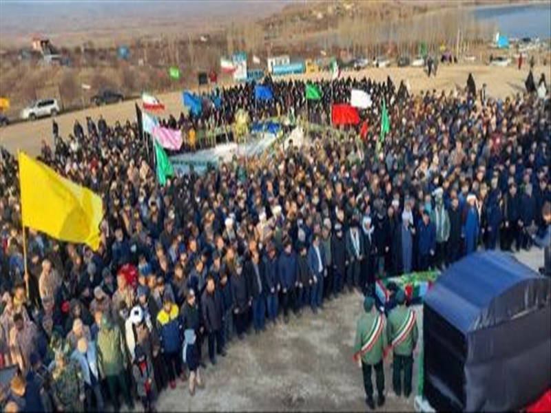 مراسم تشییع پیکر شهید گمنام با حضور گسترده مردم و مسئولان در شهرستان ورزقان